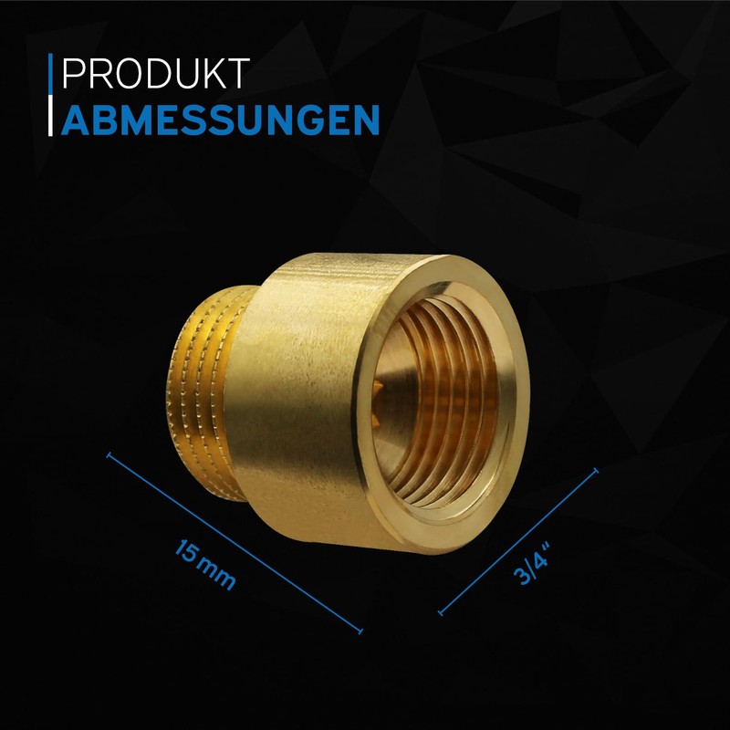 kör4u Tap Extension Brass 3/4 Inch x 15 mm Thread