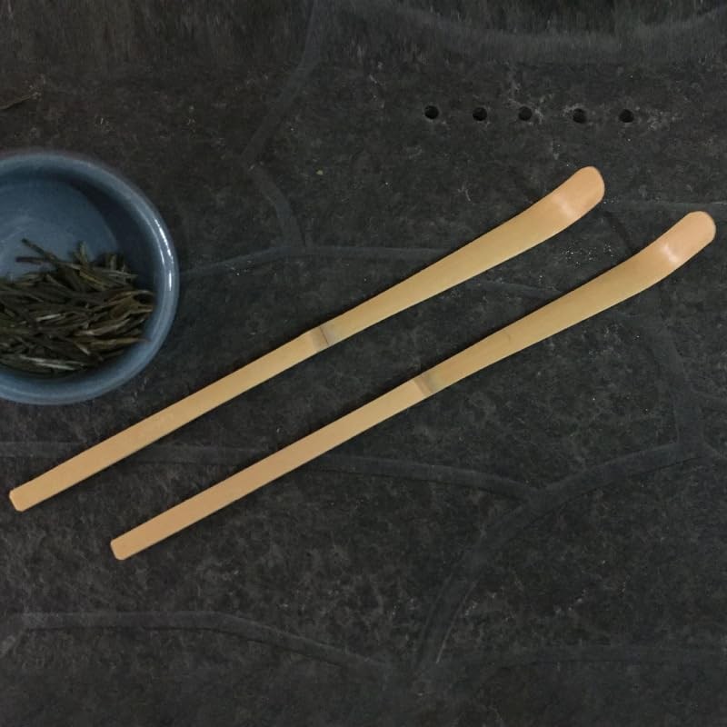 1Pc Brown Bamboo Matcha Scoop Japanese Chashaku Hooked Green Tea