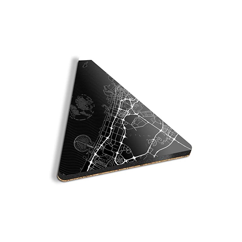 1 x Triangle Coaster - Urban City Street Map Dubai
