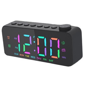 FELTECHELECTR Large Digital Alarm Clock Led Display Modern Decor Easy Setup for Bedroom