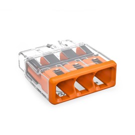 2773-403 | WAGO Wall-Nuts® PUSHWIRE® Splicing Connector | for Solid and Stranded Conductors | 3-Conductor | Orange Cover | [Box of 100 Pieces]