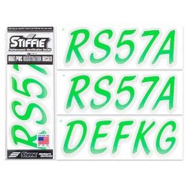 Stiffie Whipline Green/Silver 3" DOT Decal Kit Registration Numbers Vinyl Lettering Semi Truck Tractor Trailer Decals