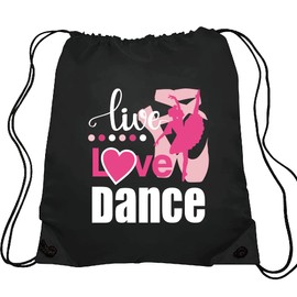 Haizct live Love Dance Drawstring Backpacks, Ballet Drawstring Backpacks, Ballet Dance Bags, Dance Bags for Yoga Dance Rehearsal, Great Gift for Ballet Dancer Actor Actress
