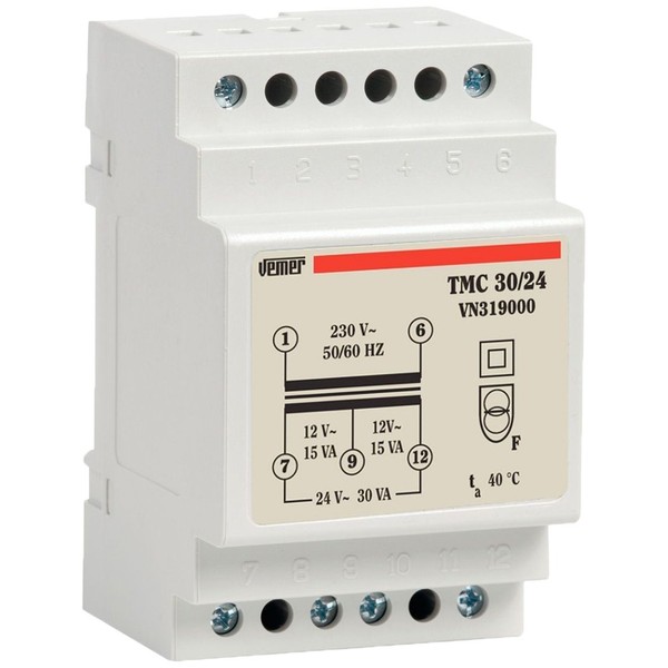 VEMER VN319000 Transformer TMC 30/24 from DIN Rod for Continuous