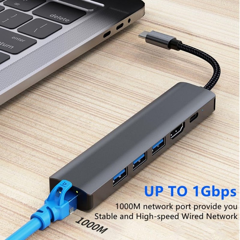 H32CS USB C Hub 6-in-1 Docking Station with 4K HDMI,