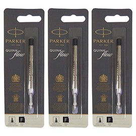パーカー PARKERボールペン 替え芯 クインクフロー QUINK FLOW リフィール ブラック F・細字 0.8ｍｍ 3本セット 1950367 S0909400