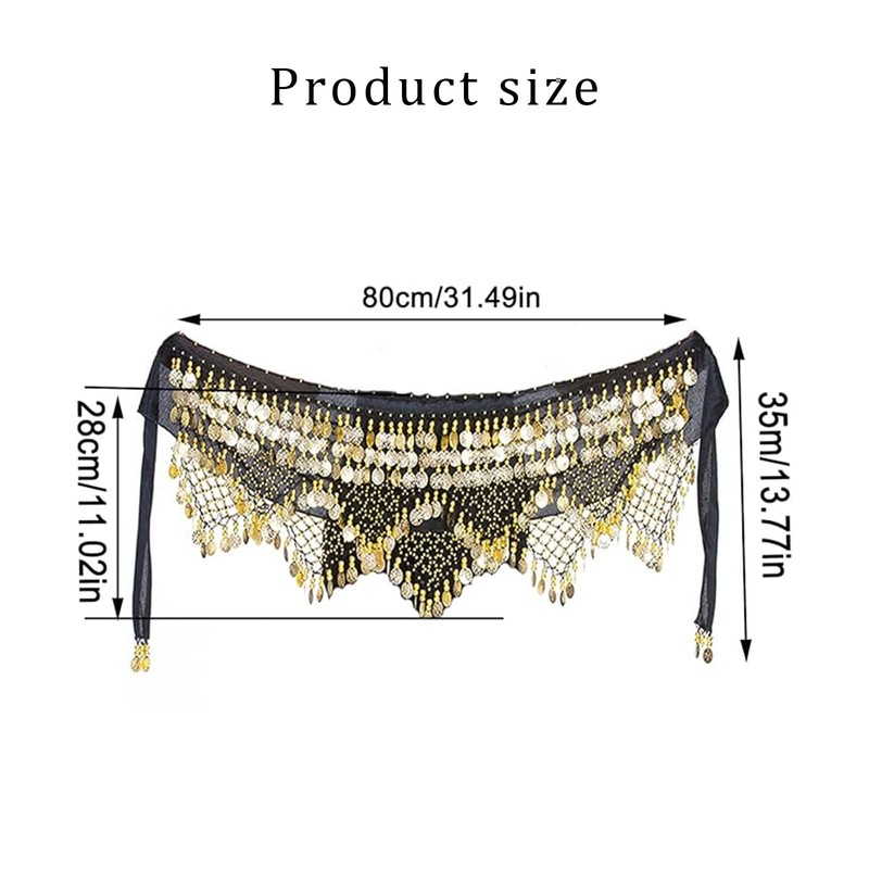 Women's Professional Zumba Belly Dance Belt Chiffon Hip Scarf Dance
