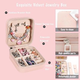 VOSHOME 72 PCS Kit para Hacer Pulseras Niña, Pulseras Niña Manualidades, Kit de DIY Bisuteria de Collar, para Niñas Regalo para Día del Niño, Cumpleaños, Navidad, a Niñas 4-13 Años (Rosa)