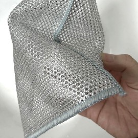 6 PCS Double Layer Wire Dishwashing Cloth Multipurpose Non Scratch Steel Wire Cleaning Cloth 20x20 cm Two Layer Reusable Metal Wire Washing Dishcloth Rag Towel for Kitchen Dish Sink Stove Top