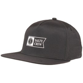 Salty Crew Apex Snapback Hat – Black, One Size – Adjustable Fit, Structured Crown, Flat Brim Style