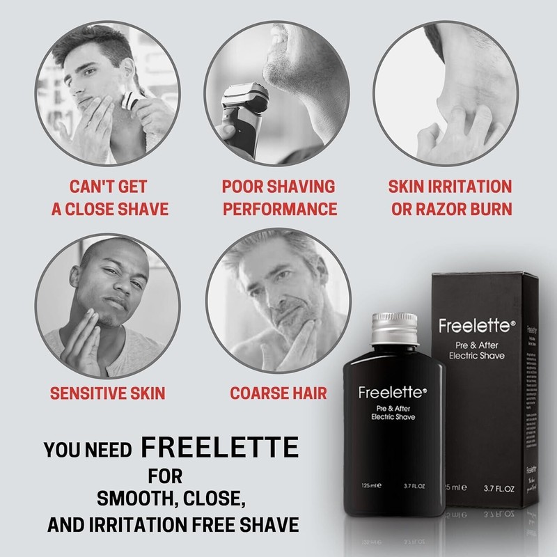 Freelette Electric Razor Close Shave Balm Pre Shave After Shave