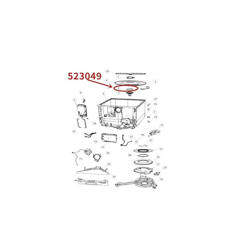Fisher & PAYKEL for 523049 Dishwasher RED O'RING Rotor Motor