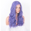 LEMEIZ, LEMEIZ-067 - Parrucca Sintetica, da Donna, Capelli ondulati, Violet