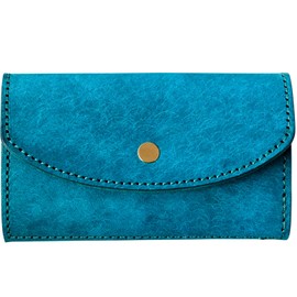 AURAMU MARGOT LUIGI Key Case, Italian, Leather, Coin Purse, Genuine Leather, Women's, Men's, Smart Key Compatible, Wallet, Coin Case, Made in Japan, cobalt