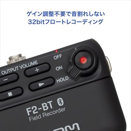 ZOOM F2-BT/B Zoom Field Recorder, 32-bit Float Bluetooth® Built-In Model, Black