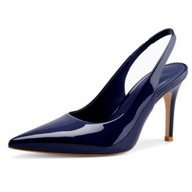 Slingback Heels for Women Pointed Toe Stiletto Heels Closed Toe Pumps Slip on High Heel Dress 2.95 inch Sapphire Blue10