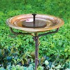 Prime Retreat Copper Bird Bath and Stake with Solar Fountain