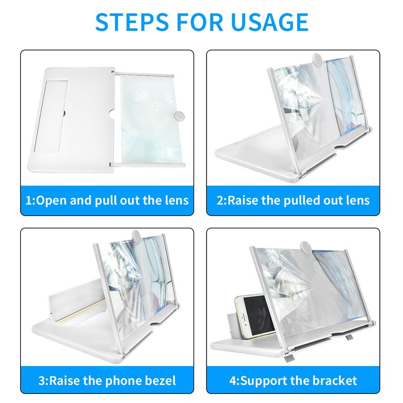 Newseego 12" Phone Screen Magnifier, 3D HD Phone Screen Amplifier