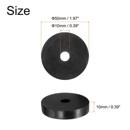 QUARKZMAN Pack of 4 Rubber Washers Rubber Spacer Sleeves 50 mm OD 10 mm ID 10 mm Height Round Antivibration Spacer Rubber Bushing Seals Thick Rubber Washers for Home Car Accessories
