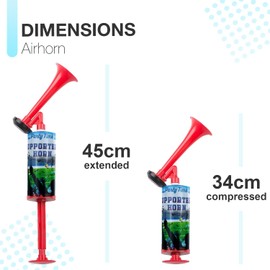 NAVOYS Extra Loud Air Horn, Handheld Air Horn Pump, Safety Alarm, Marine Horn for Boats, Festival, Rave, Olympics, Euros, Sports Supporter Noise Maker