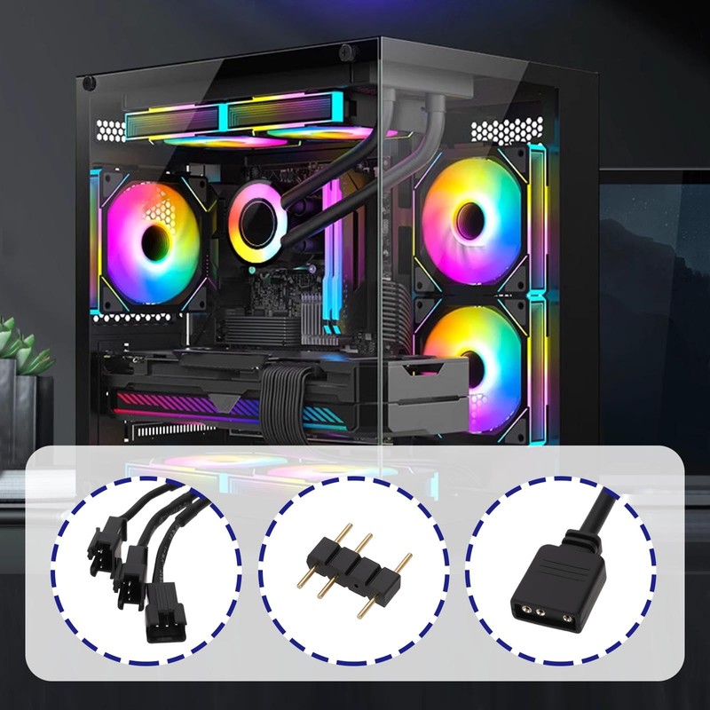 ECSiNG 2Pcs 5V 3Pin ARGB Female to SM Male Adapter