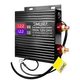 150 Amp Dual Battery Isolator Kit, Dual Battery Smart Isolator Universal 12v/24v Voltage Sensitive Relay for Car RV ATV UTV Camper Truck Boat Off-Road Vehicles Heavy Duty Power Switch Charge Relay