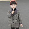 amropi Boy's Pea Coat Faux Wool Double Breasted Trench Jacket