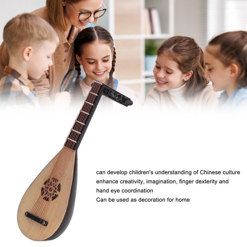 Lute Model Ornaments Simulation Pipa Chinese Guitar Stringed Instrument Decor