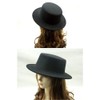 Black Fedora Flat Hat Classic Wide Brim Cap Panama Style