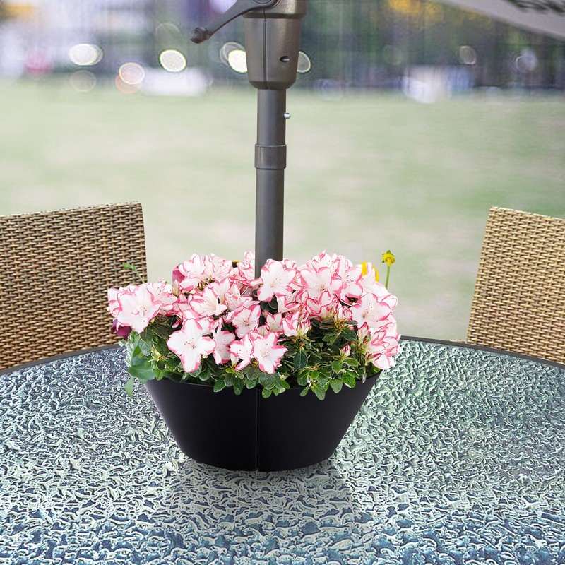 EBaokuup Umbrella Planters - Half Circle Planter Pots with Umbrella