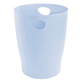 Exacompta - Ref. 45362D - 1 waste paper basket with ECOBIN handles - large capacity - 15 liters - dimensions 26.3 x 26.3 x 33.5 cm - pastel blue colour - Aquarel