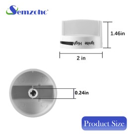 Stove Knob WPW10339443 4 Pack White Top Dial Knob Replacement Part Exactly Fit for whirl-pool Gas Range Stove - Replaces AP6019878, W10339443, 2311009, PS11753189, WPW10339443, W10339443 Stove Knob