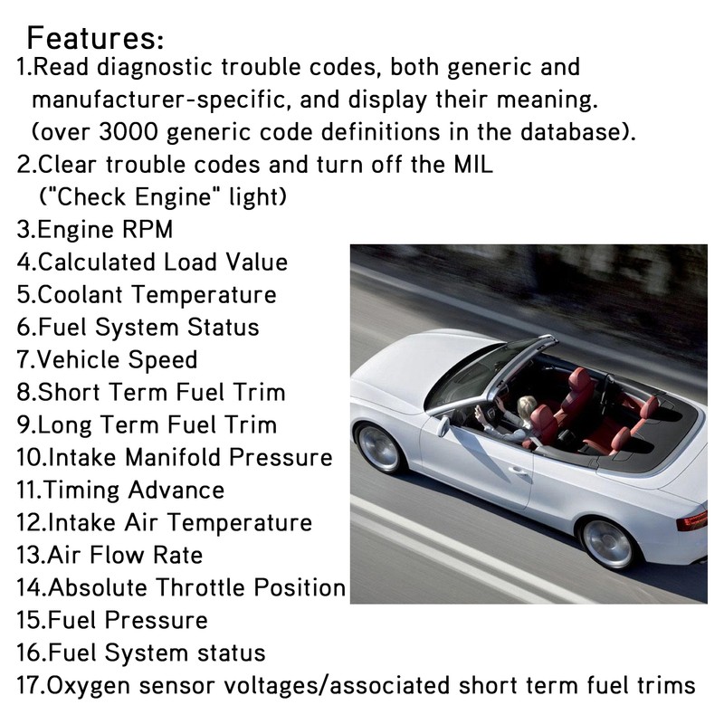 Car Diagnostic Scanner Fault Detector Checking Codes Reader Fit for