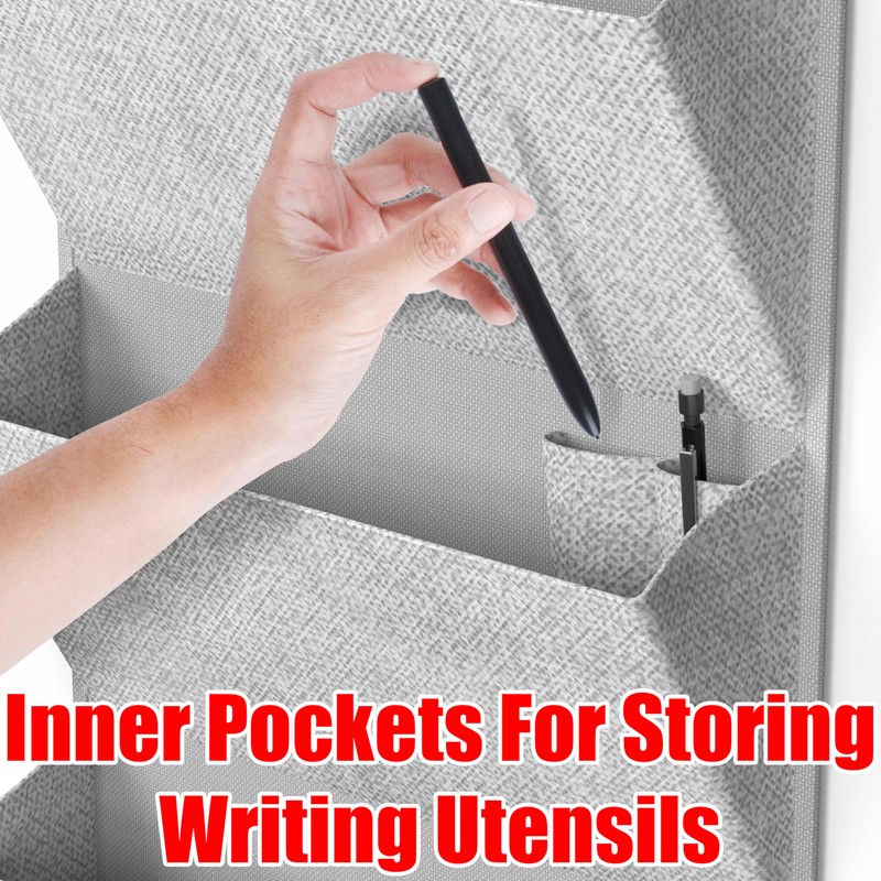 Simple Houseware Over the Door Hanging Wall File Organizer, 4