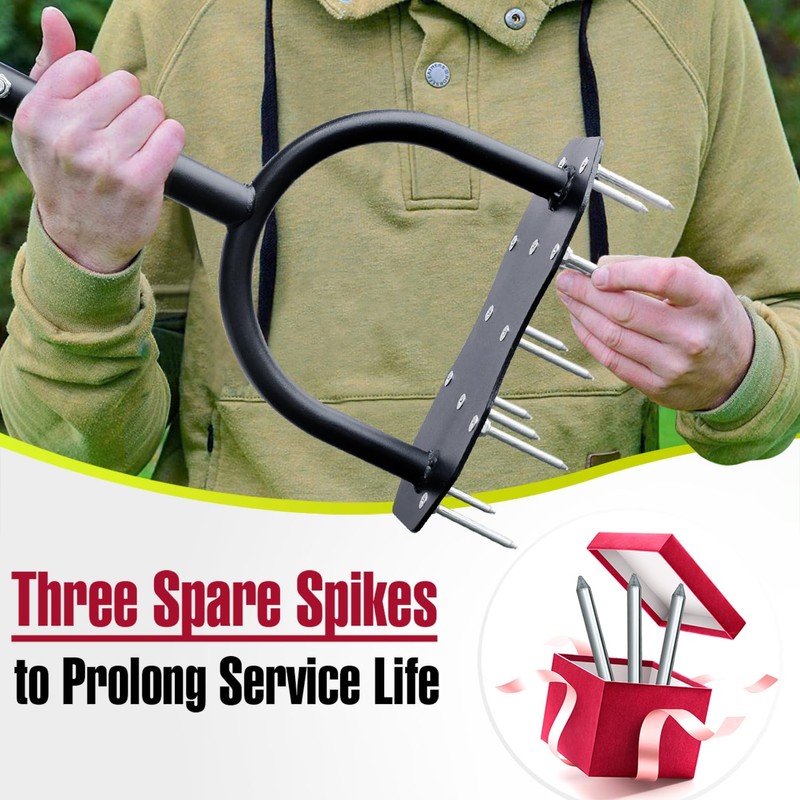 Jardineer Lawn Aerator Spike Tool, Updated 36" Metal Grass Aerator