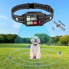 GPS Dog Collar, Wireless Dog Fence, No Wire Circular Boundary, Rechargeable Collar, Adjustable Warning Strength, Range 49-6265ft, IPX7 Waterproof, Suitable for Medium to Large Dogs, Outdoor Use Only