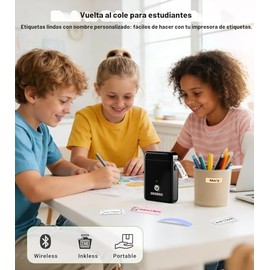 ORGBRO Máquina de etiquetas con cinta, X1 Impresora mini Bluetooth portátil, compatible con etiquetas precortadas y continuas, etiquetadoras inalámbri