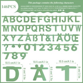 SUNBEAUTY Garland Letters Green Letters Letter Banner DIY Garland DIY Alphabet Garland Individual Over 100 Letters Party Decoration Room Decoration