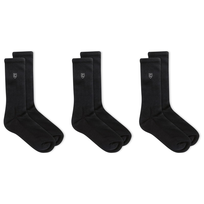 Chaps Men's Assorted Solid Dress Crew Socks (3 Pack), Black,
