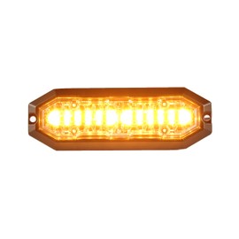 Unicorn Lighting UT01 Surface Mount Warning Emergency Strobe Grille Light Head [SAE class 1] [Dual Color] [IP68] for Police and Tow Truck Construction Vehicle A/B/R/W (Amber, 6 LED)