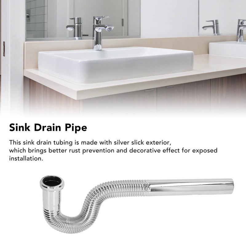 Brass Flexible P Trap Pipe Corrugated Decorative No Odor Bendable
