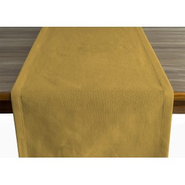 Calicot Table Runner 100% Cotton 14.5 Inch x 90 Inch Decorative Washable Tablerunner, Dining, Kitchen, Parties & Camping (Nugget Gold)