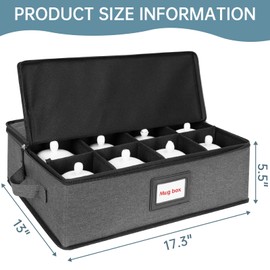 ANILD Mug and Cup Storage Case, Hard Shell Storage Case for Cups, Mugs, Ideal for Kitchen Organizing and Moving Supplies