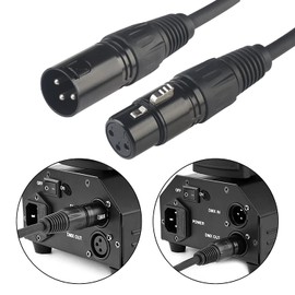 DMX Cable 3 m, 10 ft XLR Cable for Stage Light or Microphone, DMX Cable 3-Pin with Male to Female Connector, Pack of 4