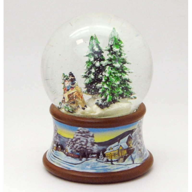 Snow Globe Family Carriage Ride Christmas Tree Get on Nostalgic