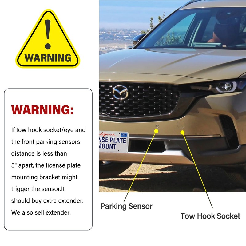 License Plate Holder Front Bumper Mount Bracket Compatible with Mazda