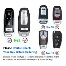 CISUI Genuine Leather Key Fob Cover with Keychain, Compatible with 2019-2022 A3, A6, A7, E-Tron, A8, and Q8 Smart Key (Green)