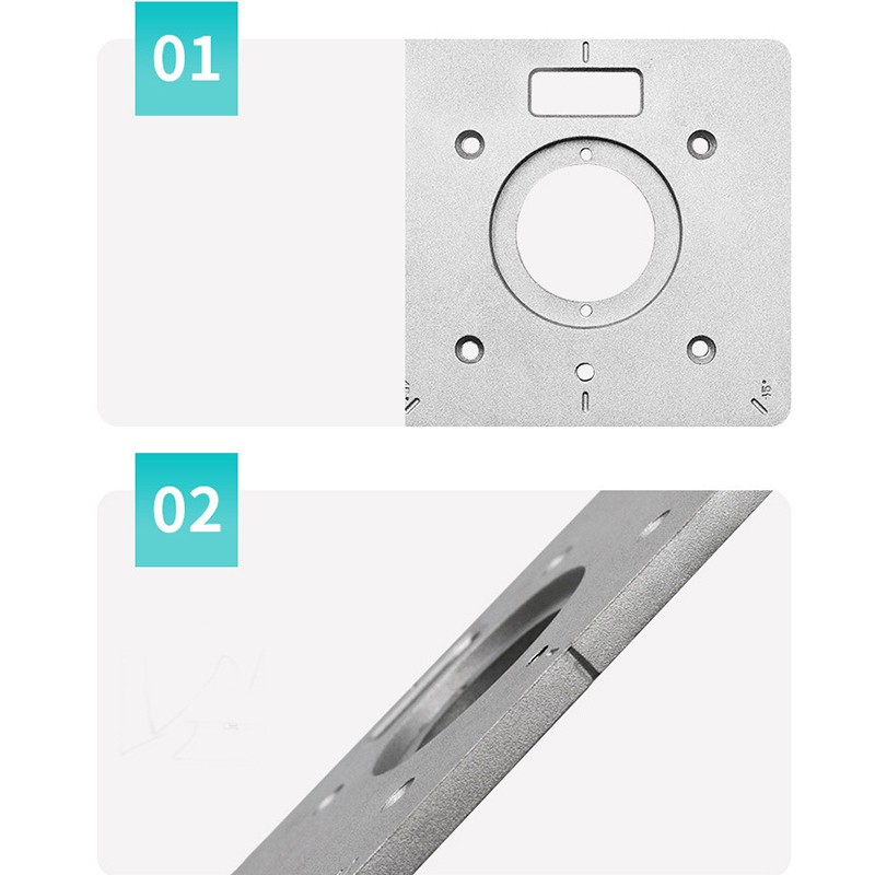 Router Table Insert Plate Aluminum Alloy Light Sturdy Precise Scale
