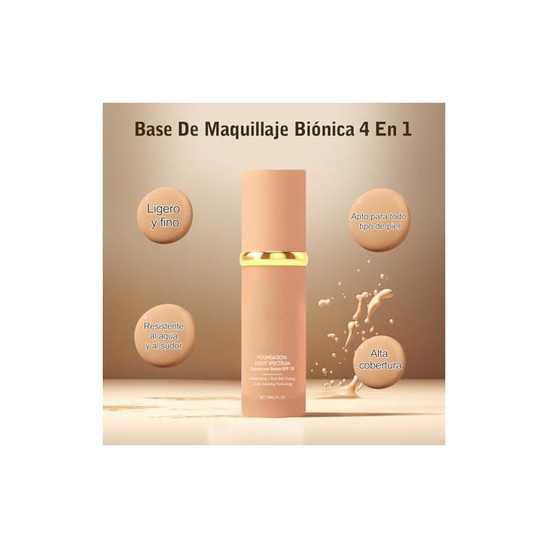 1PC Biomimic Foundation 4 In 1, base de maquillaje alta