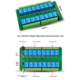 Aswalling Computer Serial Port Control Switch 16 Channel USB Relay Module ESP32 Development Board Smart Controller for PC